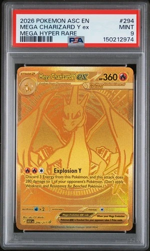2026 POKEMON ASC EN-ASCENDED HEROES MEGA HYPER RARE MEGA CHARIZARD Y EX PSA 9