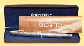 VINTAGE USA c1960/70s STERLING SILVER SHEAFFER FOUNTAIN PEN BOXED PAPER WORKS