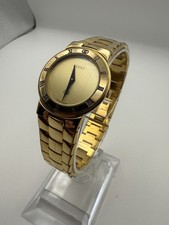 Gucci Watch Gold GG Logo Bracelet Round Vintage 3300 L Roman Numerals Y2K 2000s