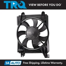 TRQ A/C Condenser Cooling Fan Assembly Fits 01-06 Hyundai Elantra 03-08 Tiburon