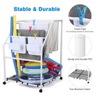Yescom 270 Gal Pool Float Storage 2 Tiers w/ Towel Rack Rolling Toy Bins Combo — photo 6