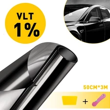 300CM Uncut Roll Window Tint Film 1% VLT Feet 20" x 10'ft Car Home Office Glass