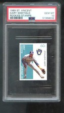 1989 St. Vincent Rookies Stamp Gary Sheffield ROOKIE PSA 10 Graded Baseball Card