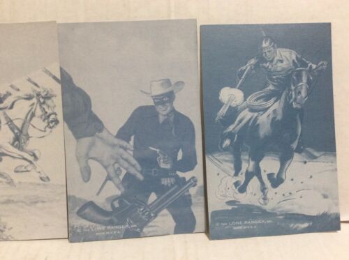 Vintage Lone Ranger Arcade Cards Blue Tint Lot 16 - Picture 10 of 12