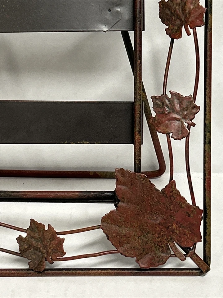 Marco de fotos 3,5” X 5” hojas óxido marrón metal rústico orgánico naturaleza mesa Foto 2 de 4