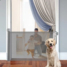 71" Retractable Baby Safety Gate Dog Fence Child Toddler Walk Thru Security Door