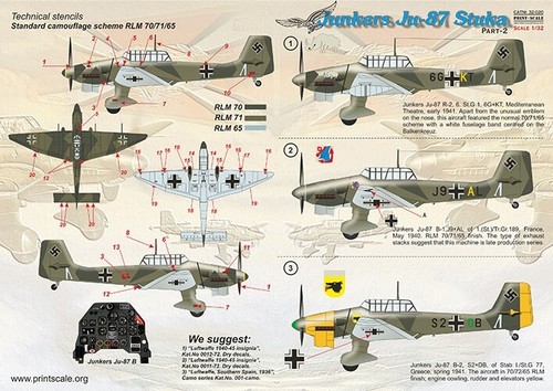 Calcomanía avión 1:32 Junkers Ju87 Parte2 El conjunto completo3 hojas impresión escala 32-020 - Imagen 23 de 24