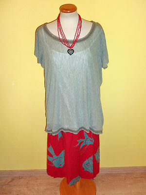Laura T Green Mint Sequin Tunic Shirt Size L New