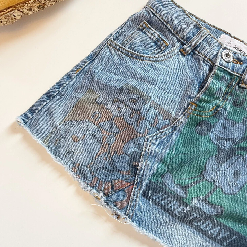 • Falda Desigual Denim Mickey Mouse • Niños Talla 4/5 - Envío Gratis Foto 3 de 4