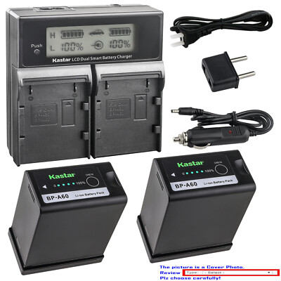 Kastar Fully Decoded Battery LCD Charger for Canon BP-A60 Battery Canon EOS C200