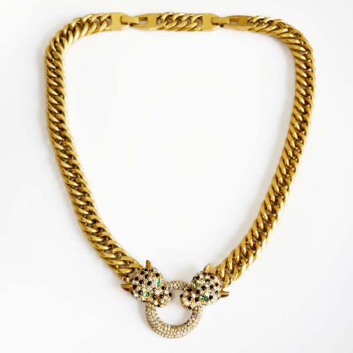 18" Stella&Dot Leopard Heavy Collar Necklace Gift Vintage Women Party Jewelry