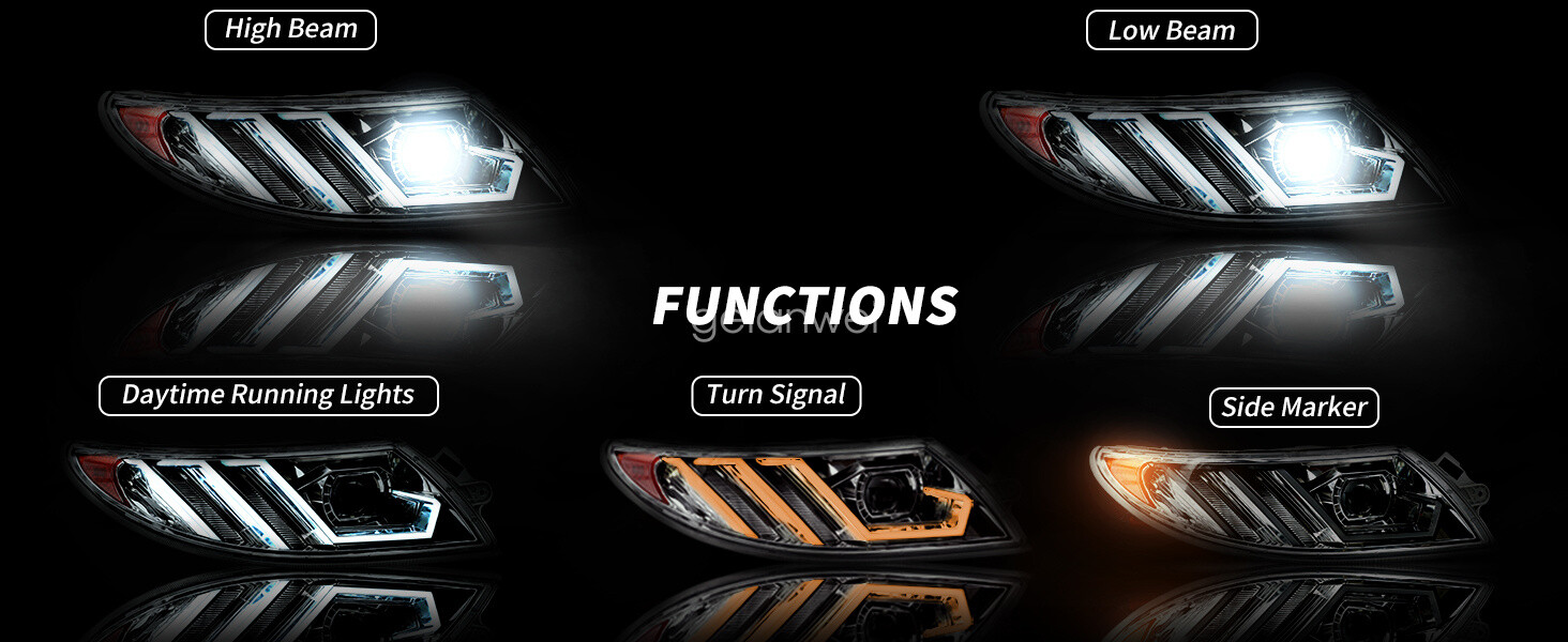 Full LED Projector Pair Headlights For 02-18 International 4100 4200 4300 4400