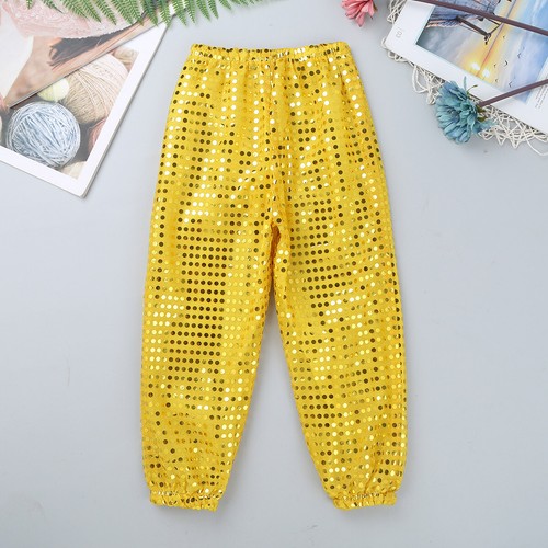 Girls Sequins Dance Crop Top Pants Set Hip Hop Jazz Disco Performance Costume - Picture 20 of 63