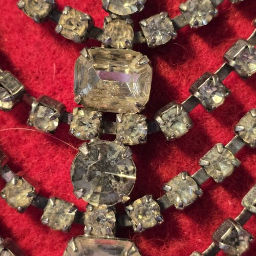 Conjunto de collar de diamantes de imitación de punta/bisel de 15" con pendientes a juego bisutería - Imagen 7 de 9