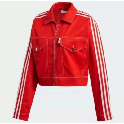 Adidas Originals X Fiorucci Track Stripe Red Crop Jacket Adidas Originals X Fiorucci Track Stripe Red Crop Jacket