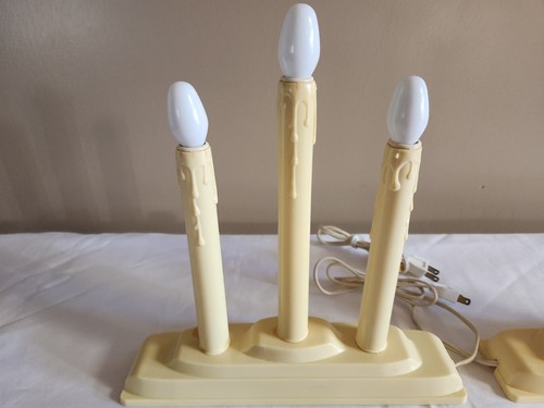 Vintage CANDOLIER 3 Light Set w/17 Bulbs Wax Drip Power Cord Working Bulbs - Picture 6 of 9