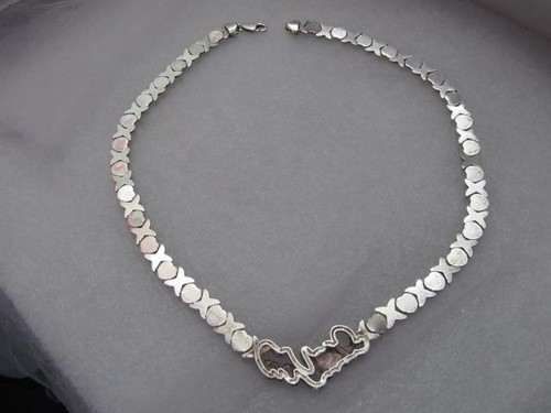 Collana Vintage Ti Amo XOXO Argento Sterling 19” Italia 40,6 grammi - Foto 8 di 10