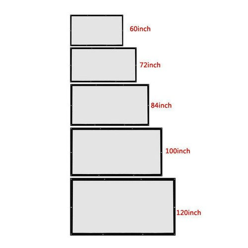 16: 9 Projektionsleinwand Leinwand Home Movie Handbuch Pull Down Wandmontage - Bild 8 von 17
