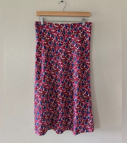 J Crew Gwyneth Slip Midi Skirt in Berry Floral Size S - Picture 3 of 6