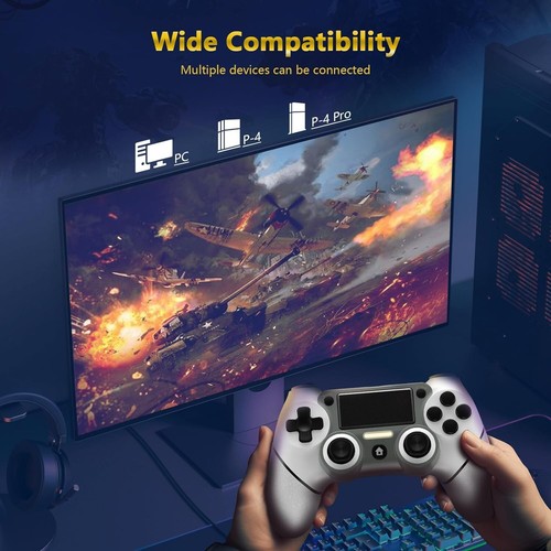 Sombbry Wireless Controller for PS4, Wired P-4 Controller with Paddles, White... - Picture 6 of 8