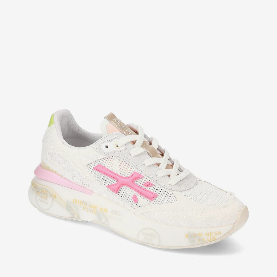 スニーカー PREMIATA Women Sneakers MOERUND7467 White Women's Premiata Canvas White Sneakers with Perforated