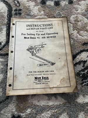 New Idea 30B Mowers Operator's Manual Parts Book FCCA24