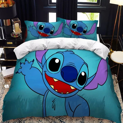 Cute Stitch Kinder Bettwäsche Set 2/3-teilig Quilt Bettbezug Schlafsaal Single Double King/Groß - Bild 22 von 22