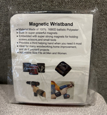 Magnetic Wristband Armband with Strong Magnets for Holding Screws, Nails-Red