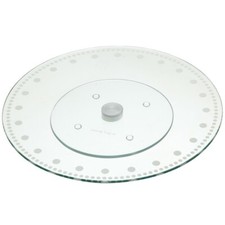 KitchenCraft Glass Cake Stand Revolving Turntable Large 30cm Decorating Icing