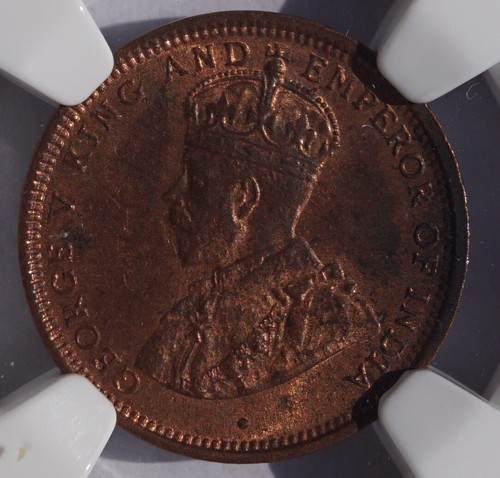 1912 Ceylon 1/2 Cent World Coin - Sri Lanka - NGC MS63 RB - Picture 2 of 4
