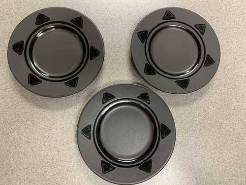 Pfaltzgraff Midnight Sun 3 Cups 3 Saucer Lot (Black) EUC #2 - Picture 2 of 7