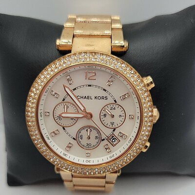 Michael Kors MK5491 Quartz Analog Women\'s Watch New Battery Michael Kors Womens Watch 39mm Rose Gold Tone Chronograph MK  main image 2