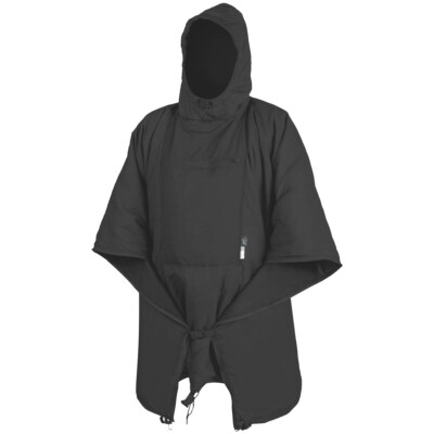 Helikon Swagman Roll Insulated Poncho Liner Hooded Coat Climashield Apex Black
