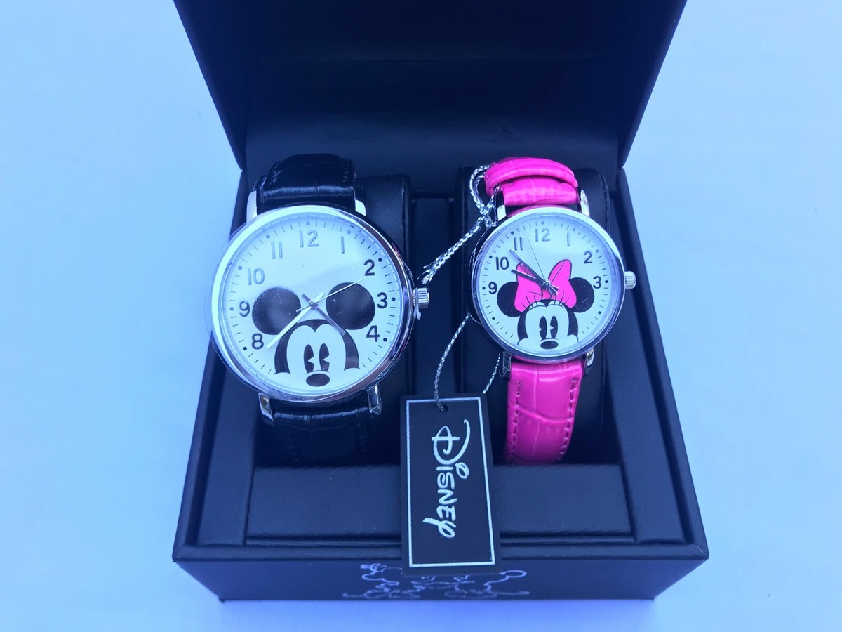 (#110) Set 2 Mickey Mouse His and Hers Watch Set Disney MK90002 Mickey Mouse His and Hers Black & Red Watch 2  main image 3