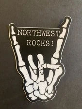 NW ROCKS!-Sticker-Skull-Pacific Northwest-Mountains-Trees-West Coast-Decal-West