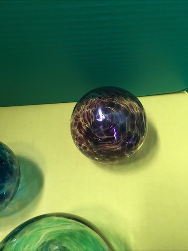 Hand blown glass ball ornaments - lot of 4 - Picture 4 of 20