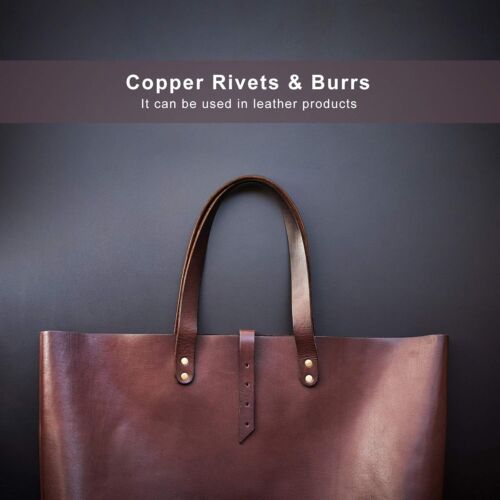 50 Sets Copper Rivets and Burrs, Copper Rivets for Leather Pure(1/2 Inch, Size9) - Picture 3 of 7