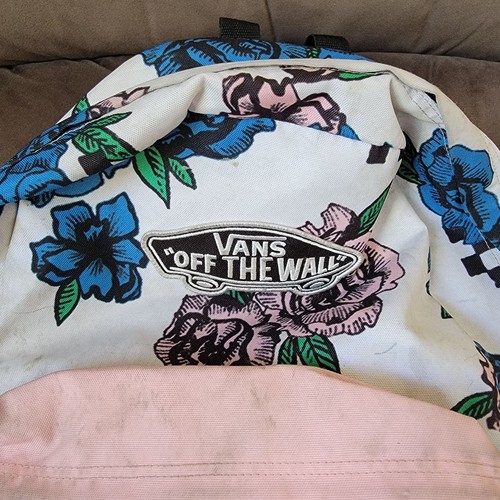 Vans Realm Backpack Roses White Pink Unisex Backpack School Collage - Picture 4 of 7