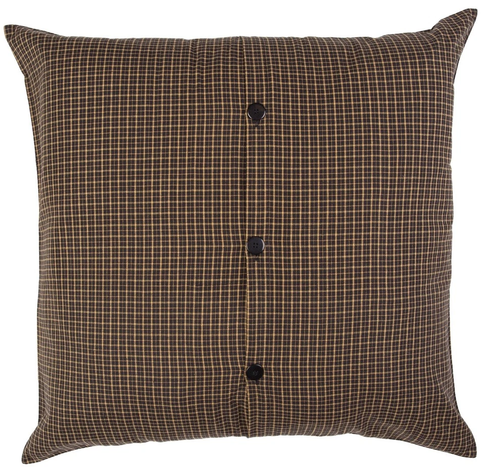 Almohada de piso cuadrada Kettle Grove Country negra y tostada a cuadros Euro Sham 26" Foto 2 de 3