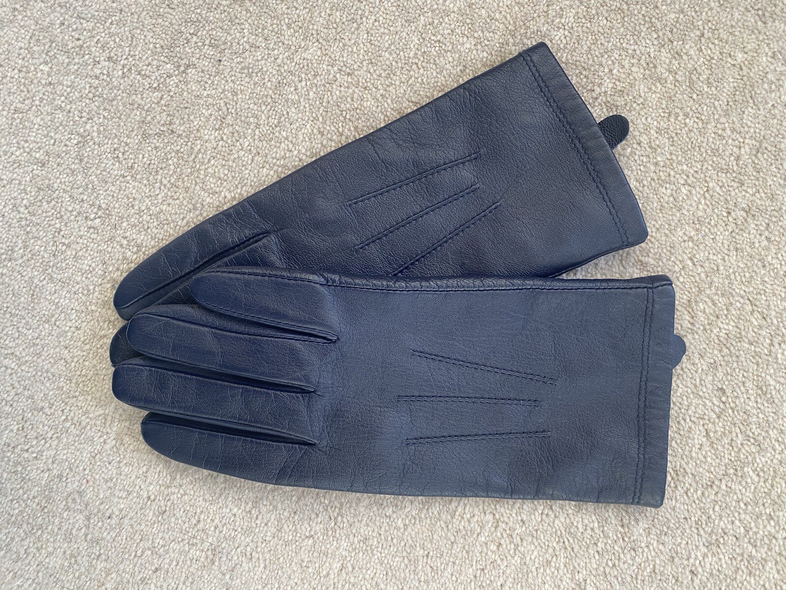 MARKS & SPENCER Navy Leather Ladies Gloves Size L NEW Without Tags eBay