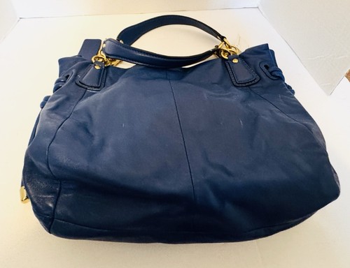 Coach Vintage mit Etikett Royal Kobaltblau Leder Messing Hardware Handtasche Reiben - Bild 13 von 16