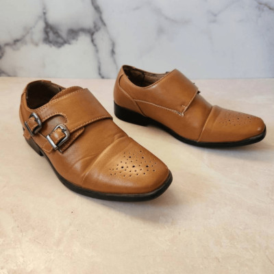 Easy strider boys youth 13 caramel brown loafer derby oxford meeting shoes