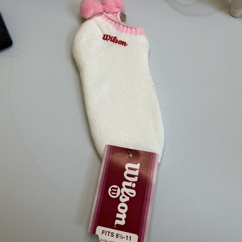 VTG Orlon Pink Pom Wilson Socks Tennis 80's 9-11 NOS Women's Low Cut Acrylic - Picture 5 of 7