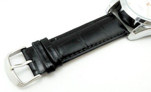 Per Orologio TIMEX Nero Vera Pelle Cinturino Cinturino Fibbia 12-24 mm Uomo - Foto 13 di 16