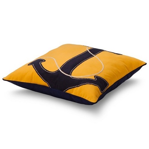 Threshold Gold Pharaoh Anchor Decorative Pillow - Yellow Toss Pillow 18" x 18" - Picture 2 of 2