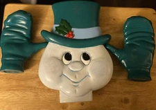 Vintage Build Your Own Snowman Head & Hands Ceramic Yard Christmas Decoration