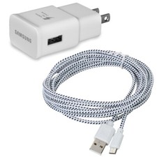 Home Wall Adaptive Fast Charger Baided 6ft Long USB Cable Sync for Cell Phones