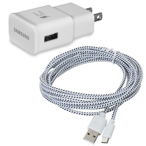 Home Wall Adaptive Fast Charger Baided 6ft Long USB Cable Sync for Cell Phones - 第 1/5 張圖片