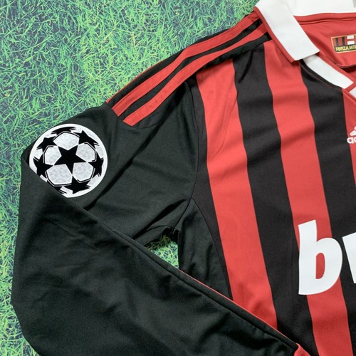 Ronaldinho AC Milan 2009/2010 Long Sleeve Jersey - Retro Jersey - Mens Sizes-NWT - Picture 11 of 15