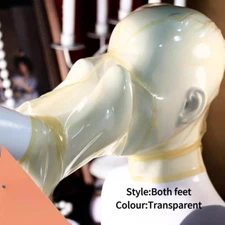 Transparent Latex Rubber Hood w/ back zip foot fetish Party BDSM Cosplay wear US